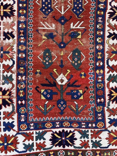27131749e - Kazak antik, Kaukasus, 19.Jhd, Wolle auf Wolle, ca. 221 x 135 cm, EHZ: 3, (kleine ...