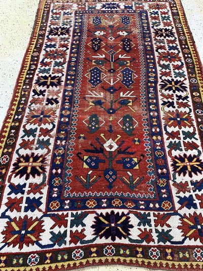 27131749f - Kazak antik, Kaukasus, 19.Jhd, Wolle auf Wolle, ca. 221 x 135 cm, EHZ: 3, (kleine ...