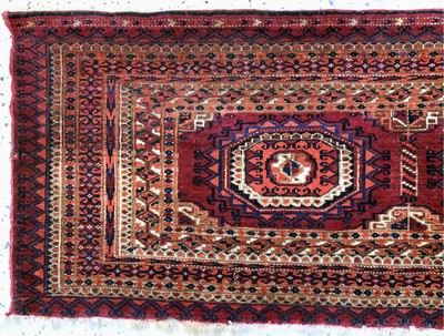 27131750d - 2 Lots Torba antik, Turkmenistan, 19.Jhd, Wolle auf Wolle, ca. 106 x 37 cm, EHZ: 2-3 ...