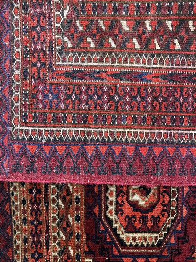 27131750f - 2 Lots Torba antik, Turkmenistan, 19.Jhd, Wolle auf Wolle, ca. 106 x 37 cm, EHZ: 2-3 ...