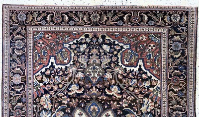 27131754a - Farahan antik, Persien, 19.Jhd, Wolle auf Baumwolle, ca. 191 x 126 cm, EHZ: 4 ...