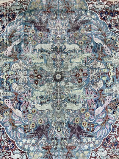 27131762d - Seiden Täbriz antik, Persien, 19.Jhd, reineNaturseide, ca. 401 x 278 cm, ...