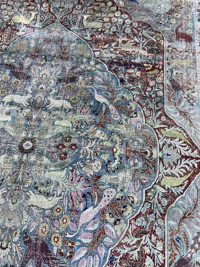 27131762h - Seiden Täbriz antik, Persien, 19.Jhd, reineNaturseide, ca. 401 x 278 cm, ...