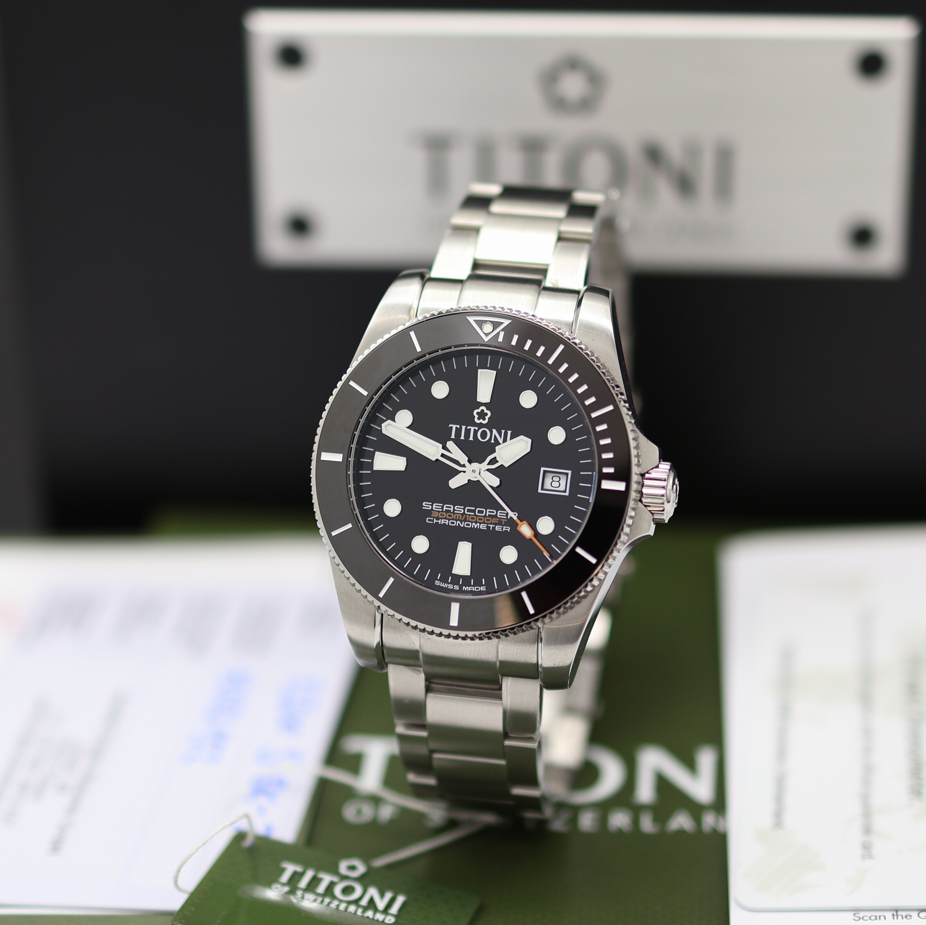 Image 27131931 - TITONI Seascoper Chronometer ungetragene Herrenarmbanduhr Referenz 83300 S-BE-705, ...