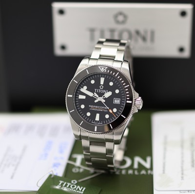 Image TITONI Seascoper Chronometer ungetragene Herrenarmbanduhr Referenz 83300 S-BE-705, ...