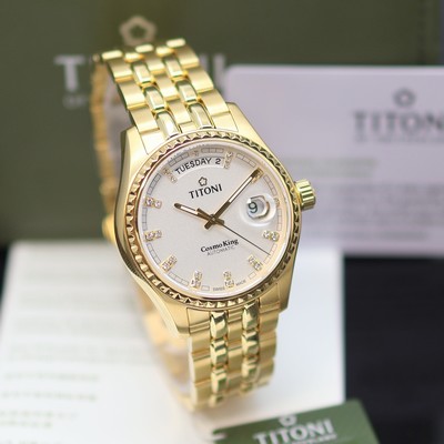 27131942b - TITONI Cosmo King ungetragene Herrenarmbanduhr Referenz 797 G-541, Schweiz, Automatik, ...