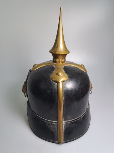 27131950c - Pickelhaube der Gendarmerie, Kgr. Bayern, um 1910-18, Lederinnenfutter, Spite und ...