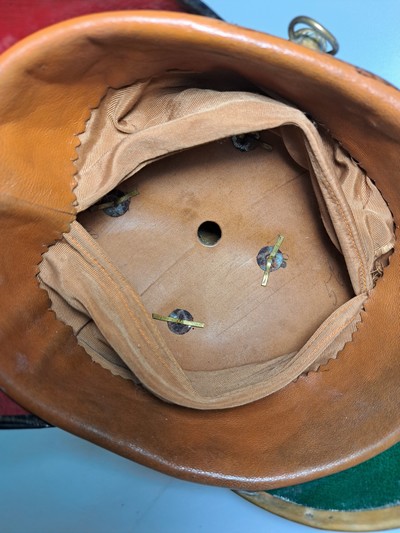 27131950l - Pickelhaube der Gendarmerie, Kgr. Bayern, um 1910-18, Lederinnenfutter, Spite und ...