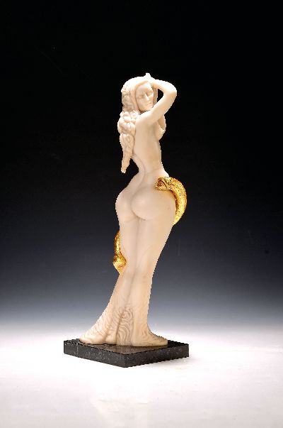 27132026k - Ernst Fuchs, 1930-2015 Wien, ´Frau Lot´, Ed. 189/500, Polymer Plastik, Steinplinthe, H. ...