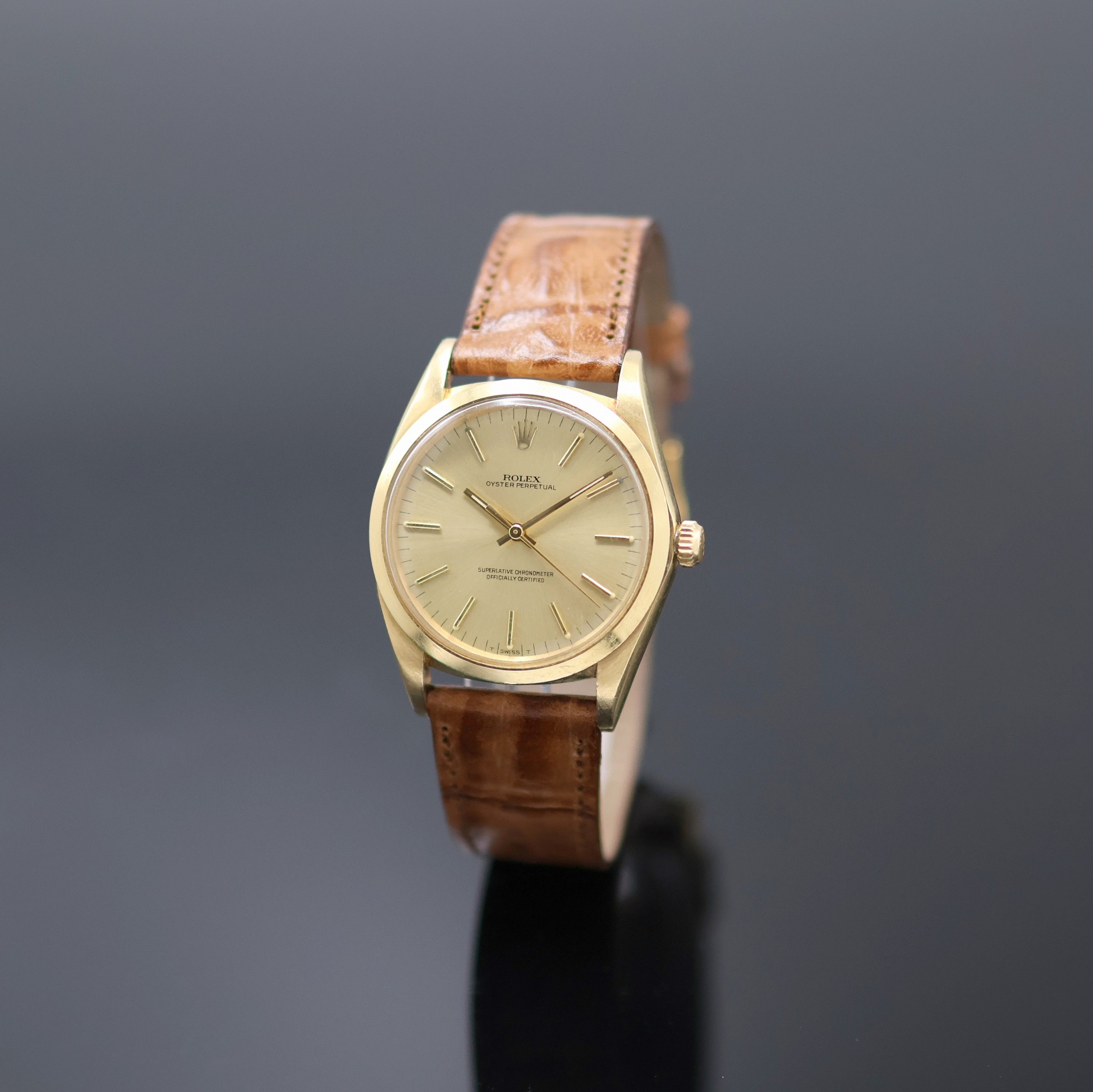 Image 27132183 - ROLEX Oyster Perpetual Armbanduhr in GG 750/000 Referenz 1012, Schweiz um 1971, ...