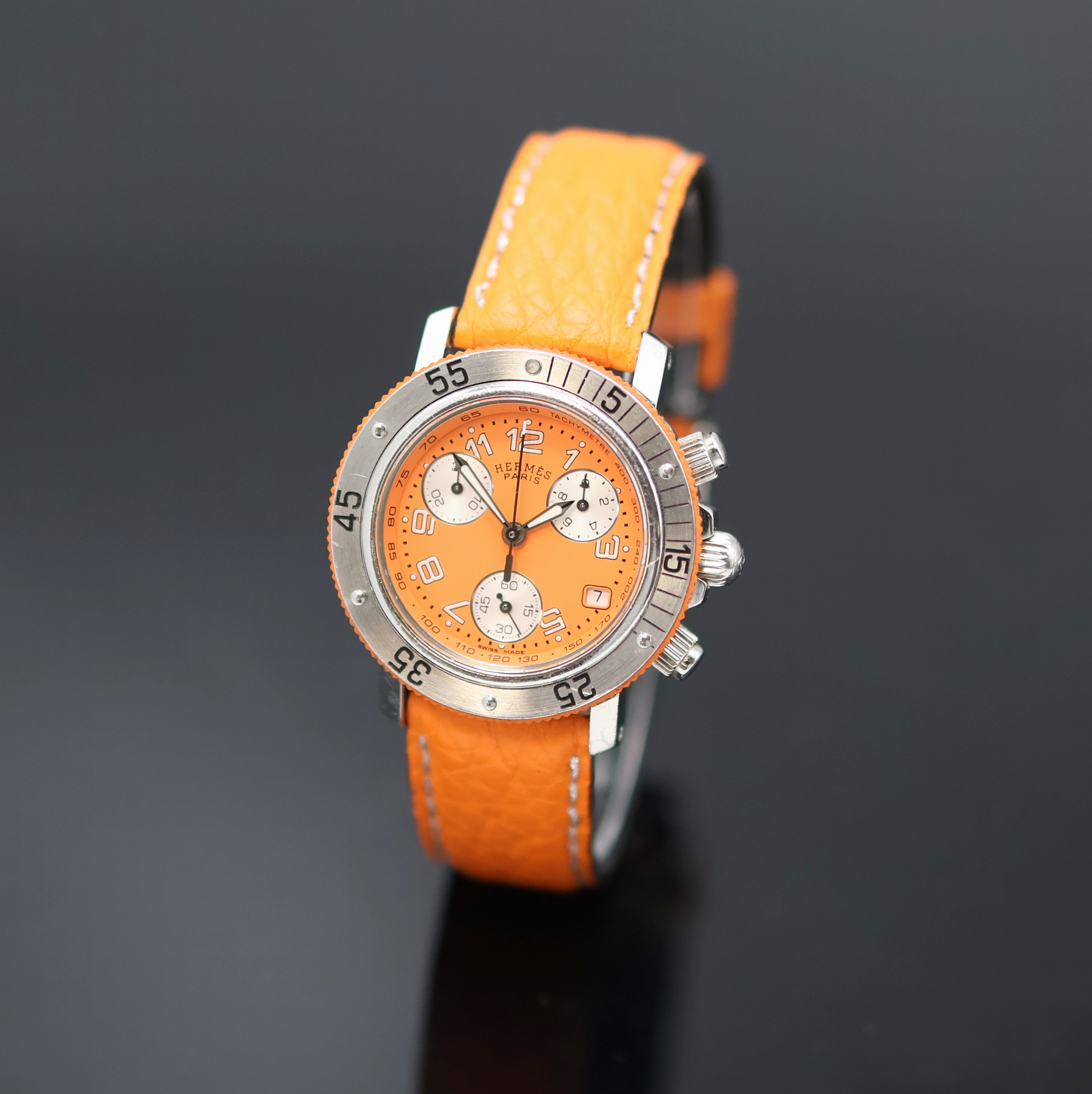 Image 27132201 - HERMES Clipper Diver Armbandchronograph in Edelstahl, Schweiz um 2010, quarz, Boden u. ...
