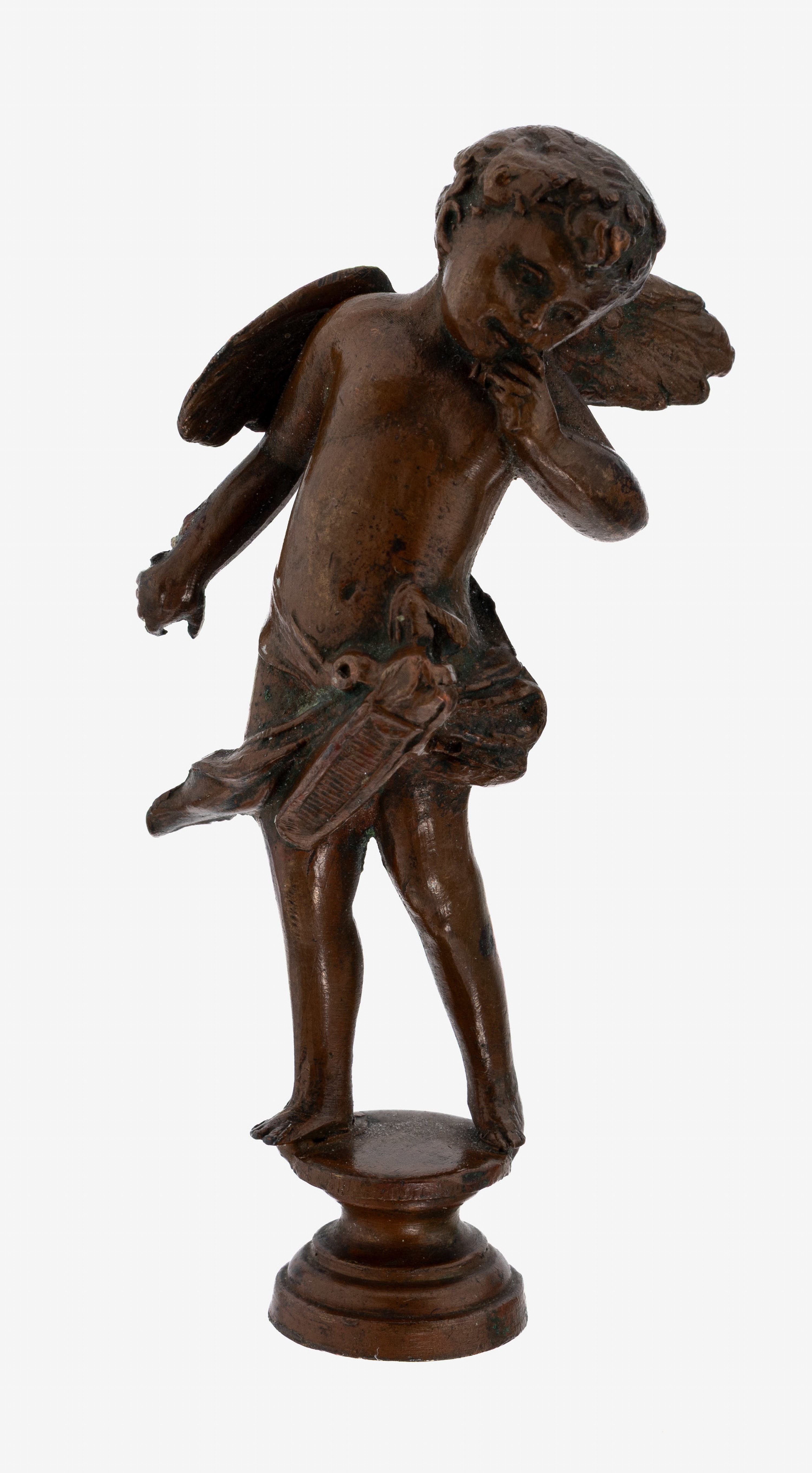 Image 27132204 - Petschaft, um 1900, Bronze, Darstellung eines Putto auf rundem Standfuß, Monogramm ...