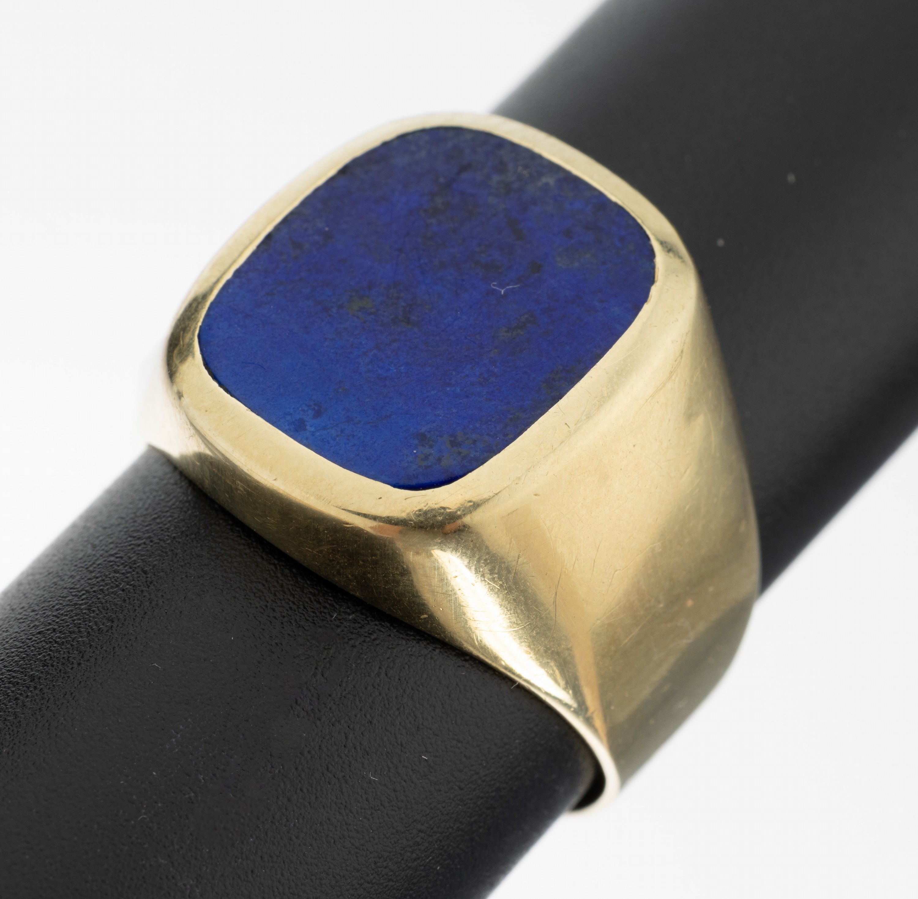 Image 27132205 - 14 kt Gold Lapislazuli-Siegelring, GG 585/000, schlicht, freie Lapislazuli-Platte, RW ...