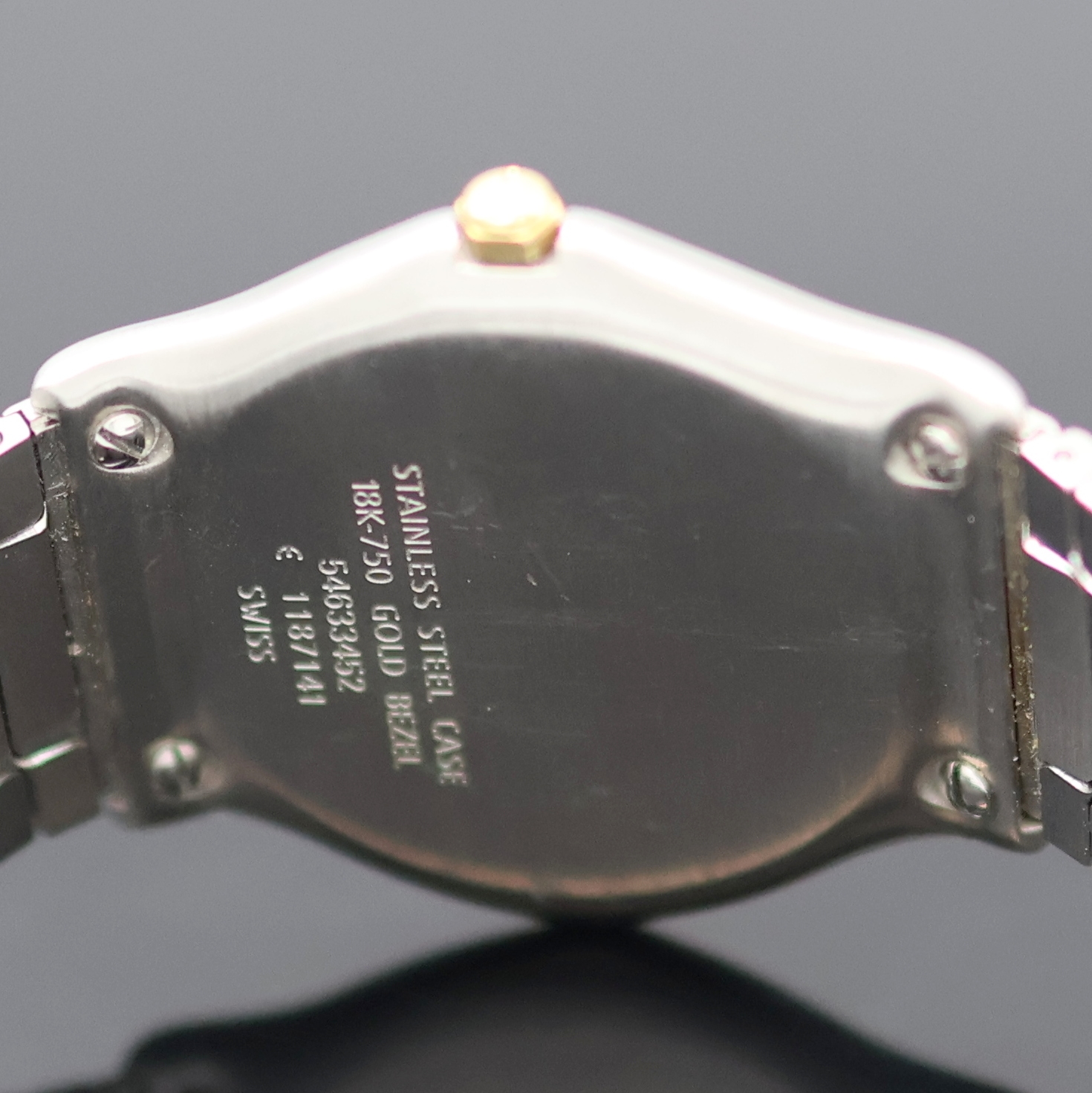 Detail f: EBEL Sportwave Armbanduhr Referenz 1187141, Schweiz um 1995, quarz, Edelstahl Stülpgeh. inkl. orig. Wellengliederband m. Faltschl., 18k Goldlünette ...