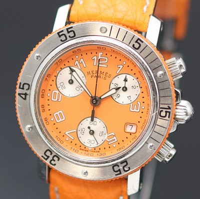 27132201a - HERMES Clipper Diver Armbandchronograph in Edelstahl, Schweiz um 2010, quarz, Boden u. ...