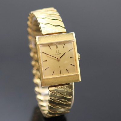 27132210b - OMEGA seltene Armbanduhr in GG 750/000 Referenz 111065, Schweiz um 1966, 2-teil. Geh. ...