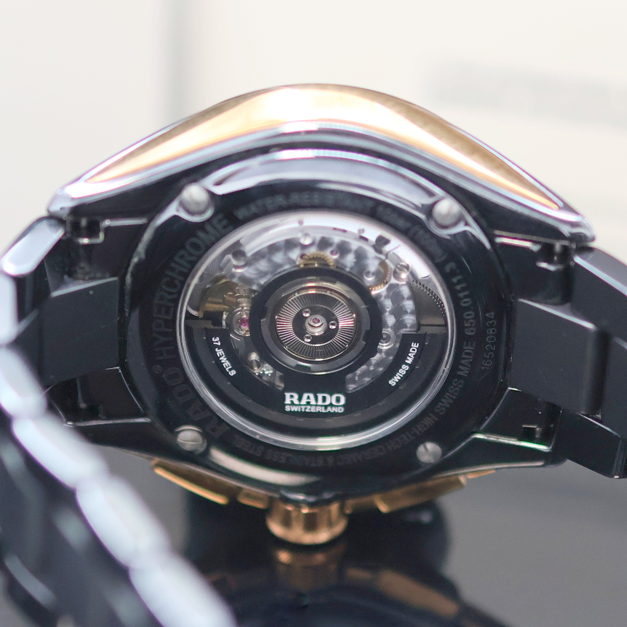 Detail g: RADO HyperChrome Herrenchronograph Referenz 650.0111.3/R32111162, Schweiz um 2023, Automatik, beids. vergl. Geh. in Keramik u. Stahl, Boden 4-fach ...