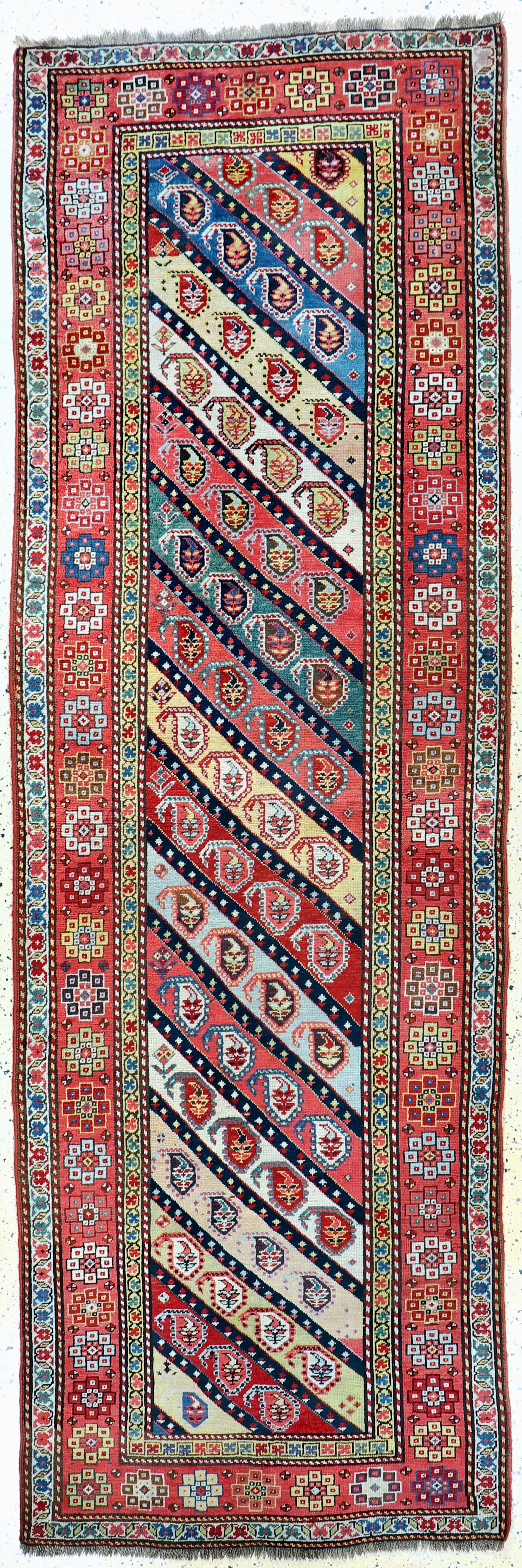 Image 27132785 - Streifen´Gendje´antik, Kaukasus, um 1900, Wolle auf Wolle, ca. 327 x 106 cm, gereinigt, ...