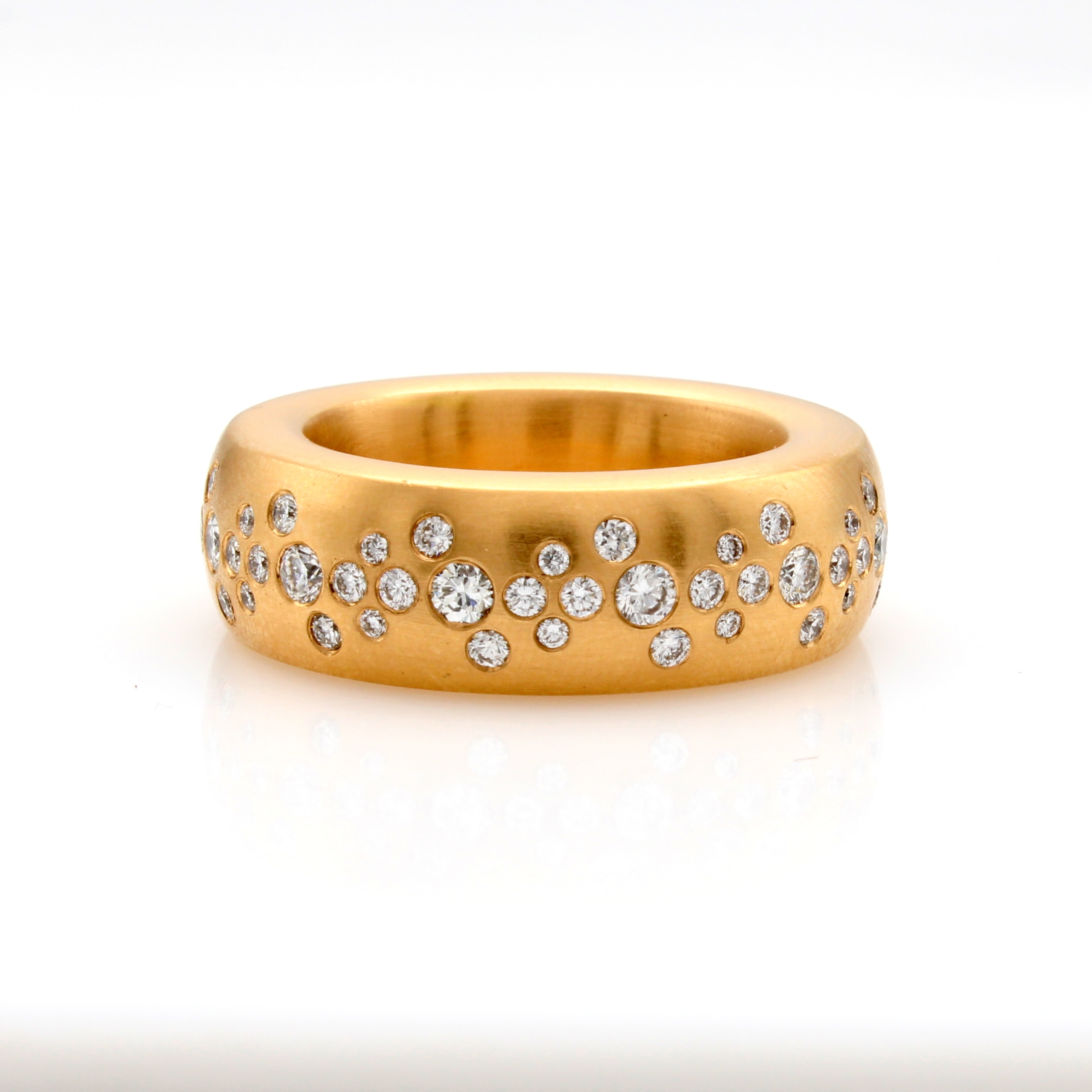 Image 27132790 - Ring mit Brillanten, RG 750/000, z.T. matt., Brill. verstreut gef. zus. ca. 0.75 ct ...