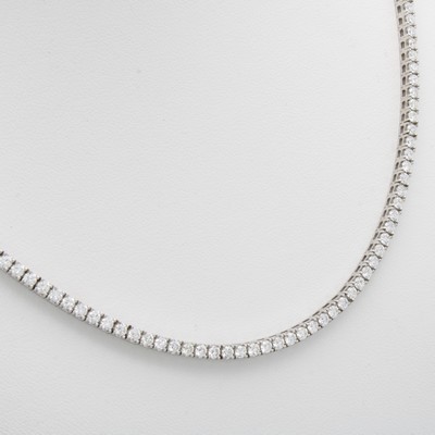27132743a - Riviercollier mit Brillanten, WG 750/000, 169 Brill. zus. ca. 7.10 ct feines Weiß/si, ...