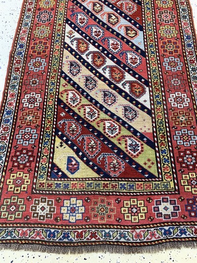 27132785g - Streifen´Gendje´antik, Kaukasus, um 1900, Wolle auf Wolle, ca. 327 x 106 cm, gereinigt, ...