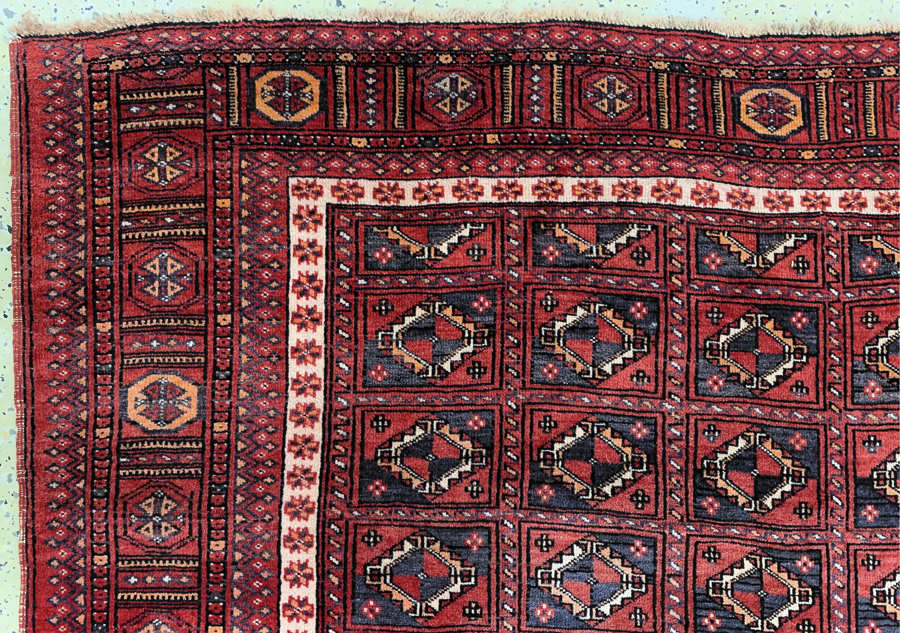 Detail f: Belutsch, Persien, Mitte 20.Jhd, Wolle auf Wolle, ca. 310 x 205 cm, EHZ: 2-3