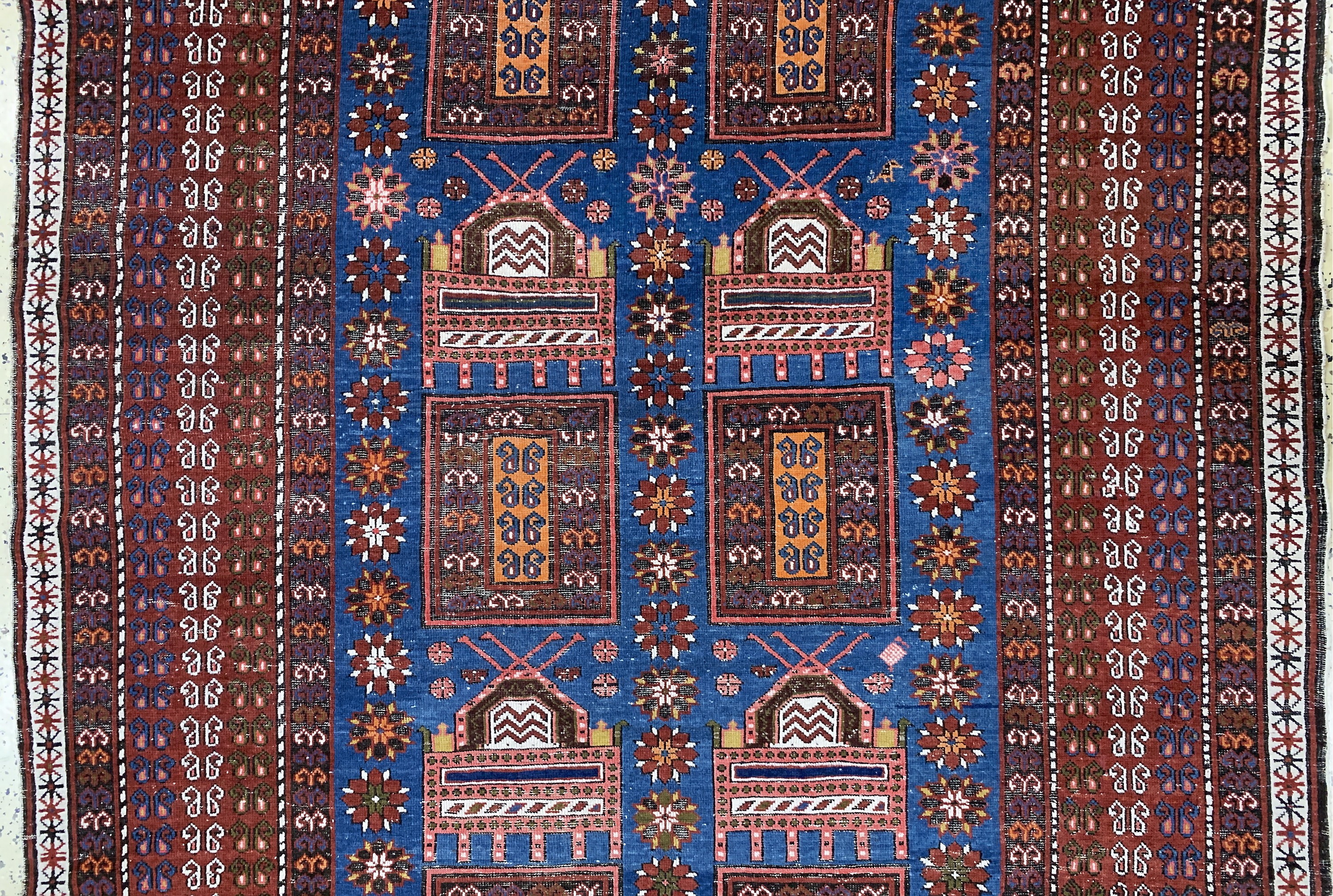 Detail e: "Tachte"Schirwan antik, Kaukasus, um 1900, Wolle auf Wolle, ca. 280 x 160 cm, EHZ: 3