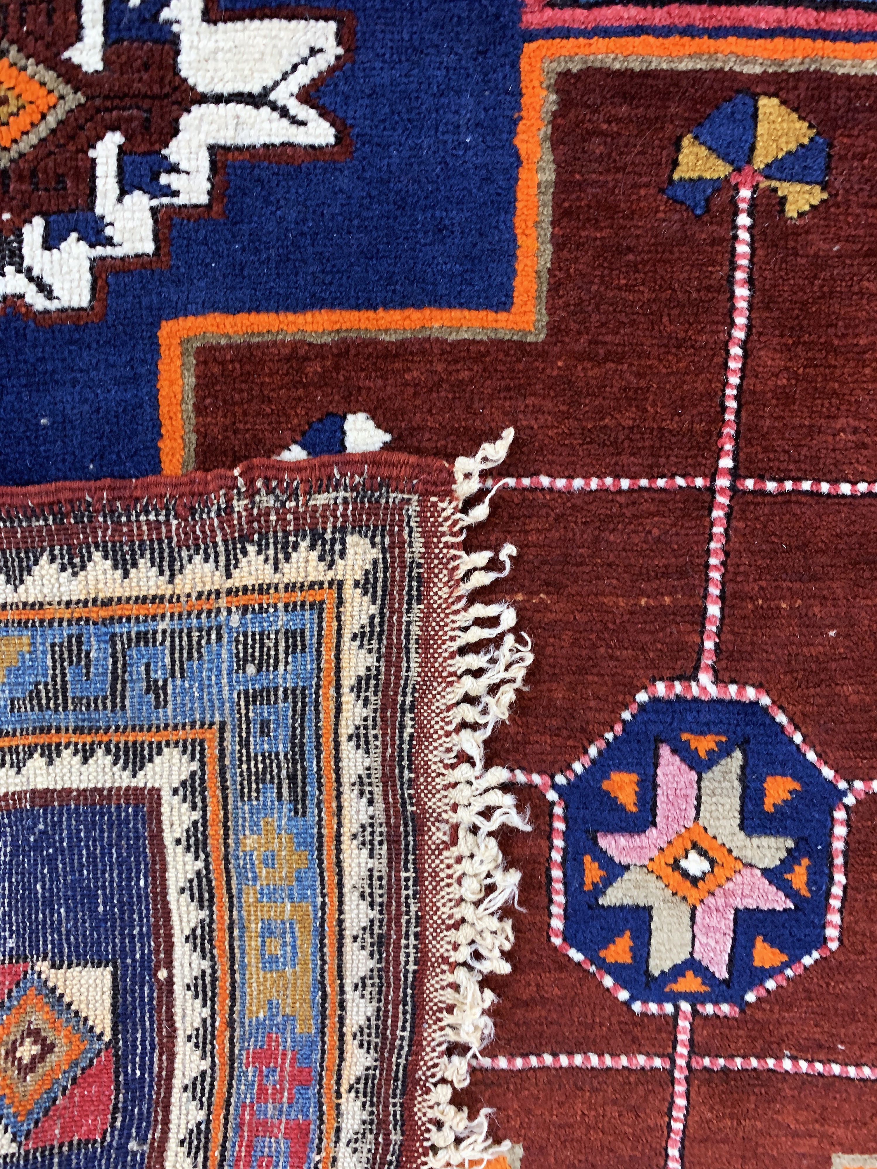 Detail e: "Derbent"Kazak, Kaukasus, Anfang 20.Jhd, Wolle auf Wolle, ca. 160 x 120 cm, EHZ: 2-3