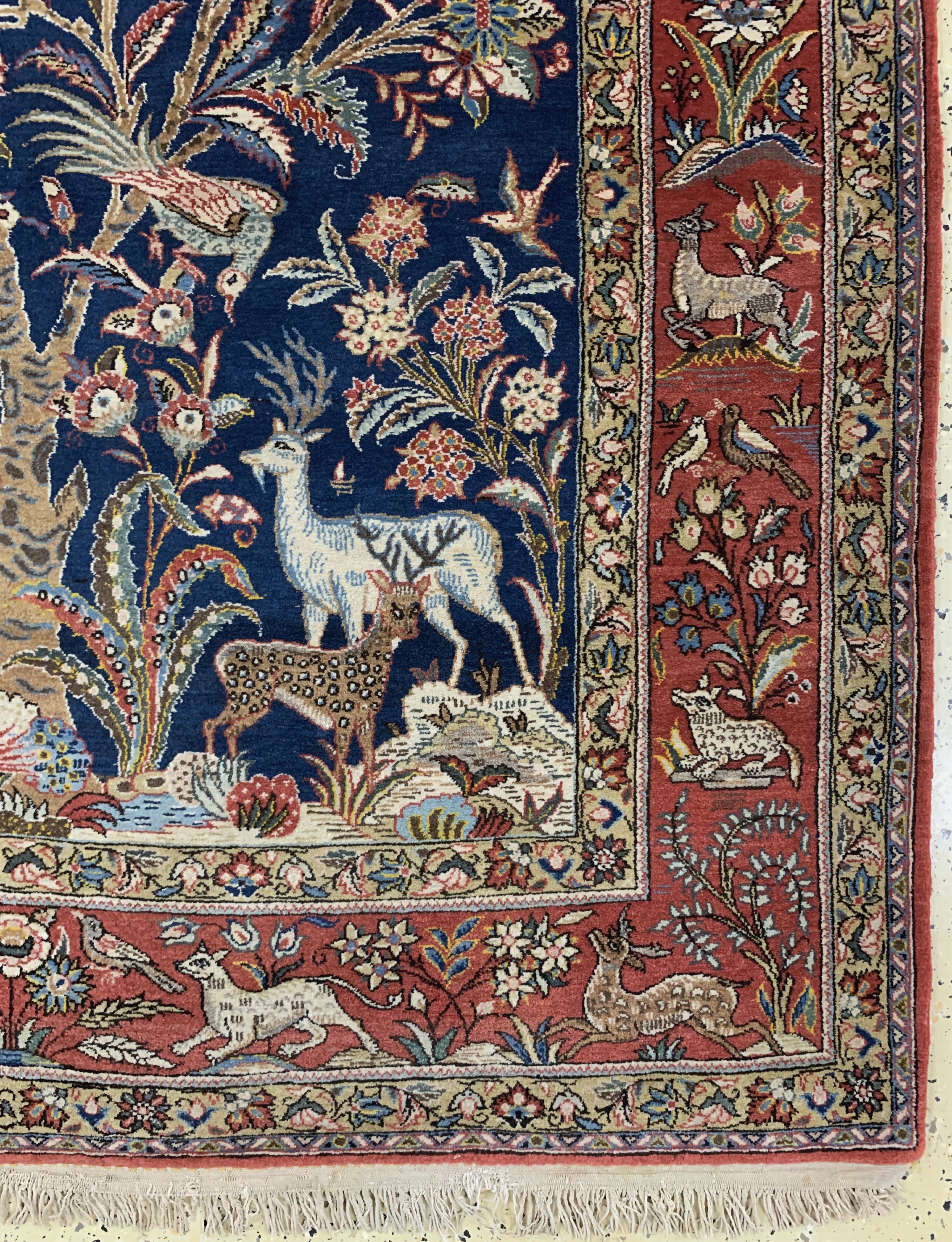 Detail a: Ghom Kork, Persien, Mitte 20.Jhd, Korkwolleauf Baumwolle, ca. 212 x 144 cm, EHZ: 2