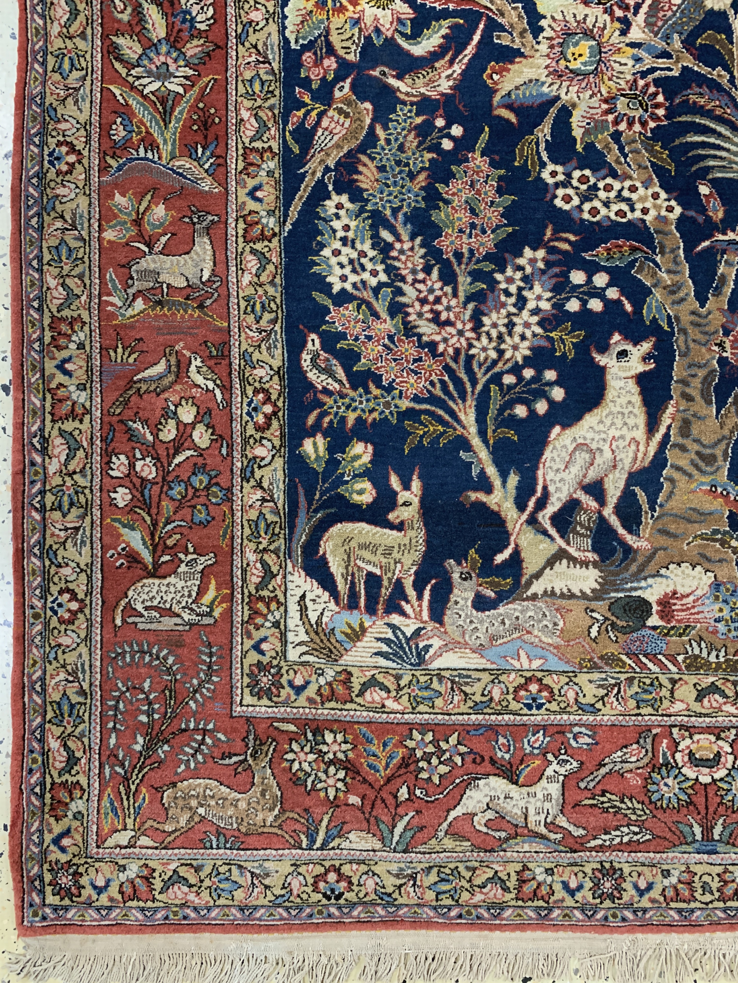 Detail b: Ghom Kork, Persien, Mitte 20.Jhd, Korkwolleauf Baumwolle, ca. 212 x 144 cm, EHZ: 2