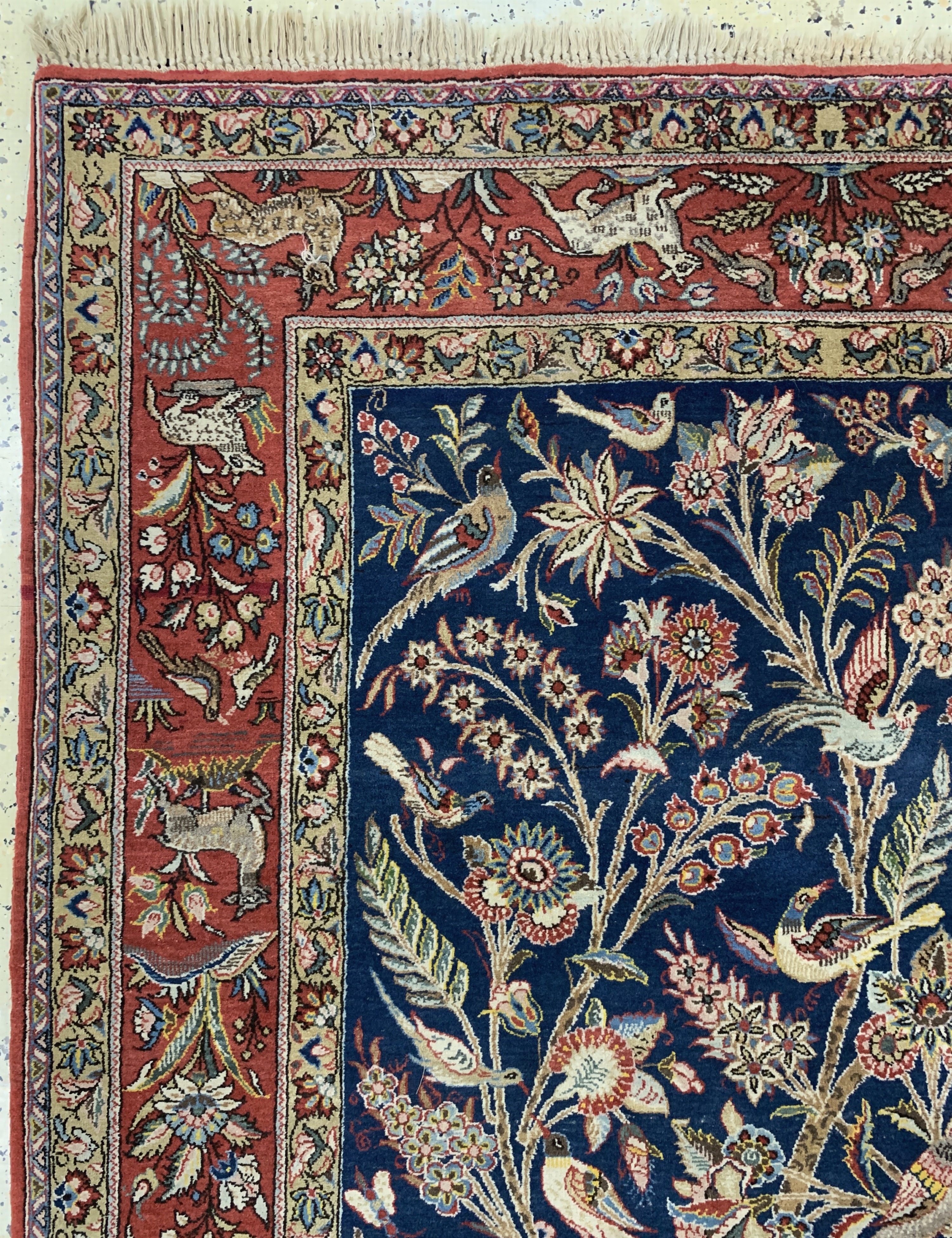 Detail c: Ghom Kork, Persien, Mitte 20.Jhd, Korkwolleauf Baumwolle, ca. 212 x 144 cm, EHZ: 2