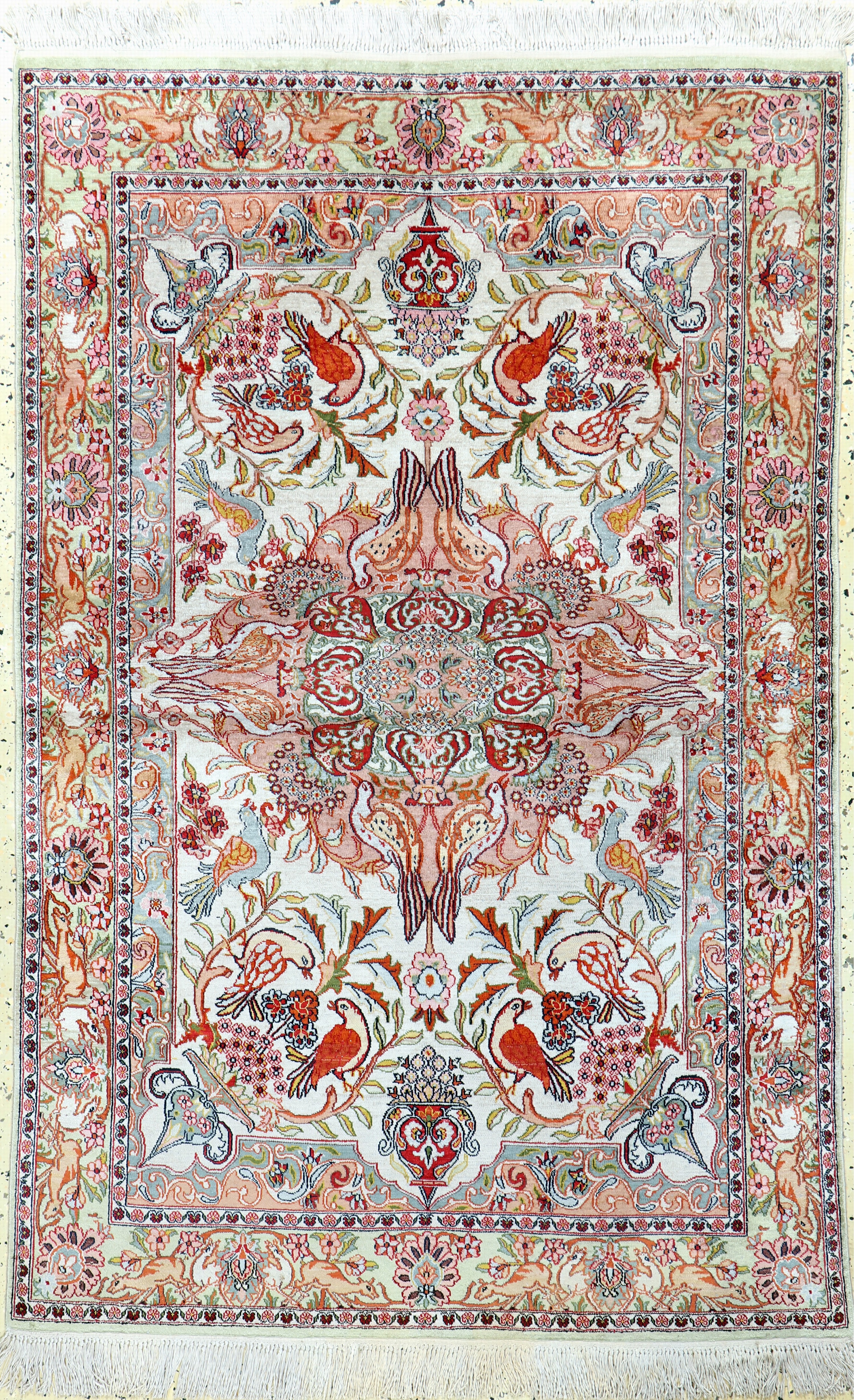 Image 27132826 - Seiden Täbriz, Ägypten, Ende 20.Jhd, reine Naturseide, ca. 165 x 107 cm, EHZ: 2-3 ...