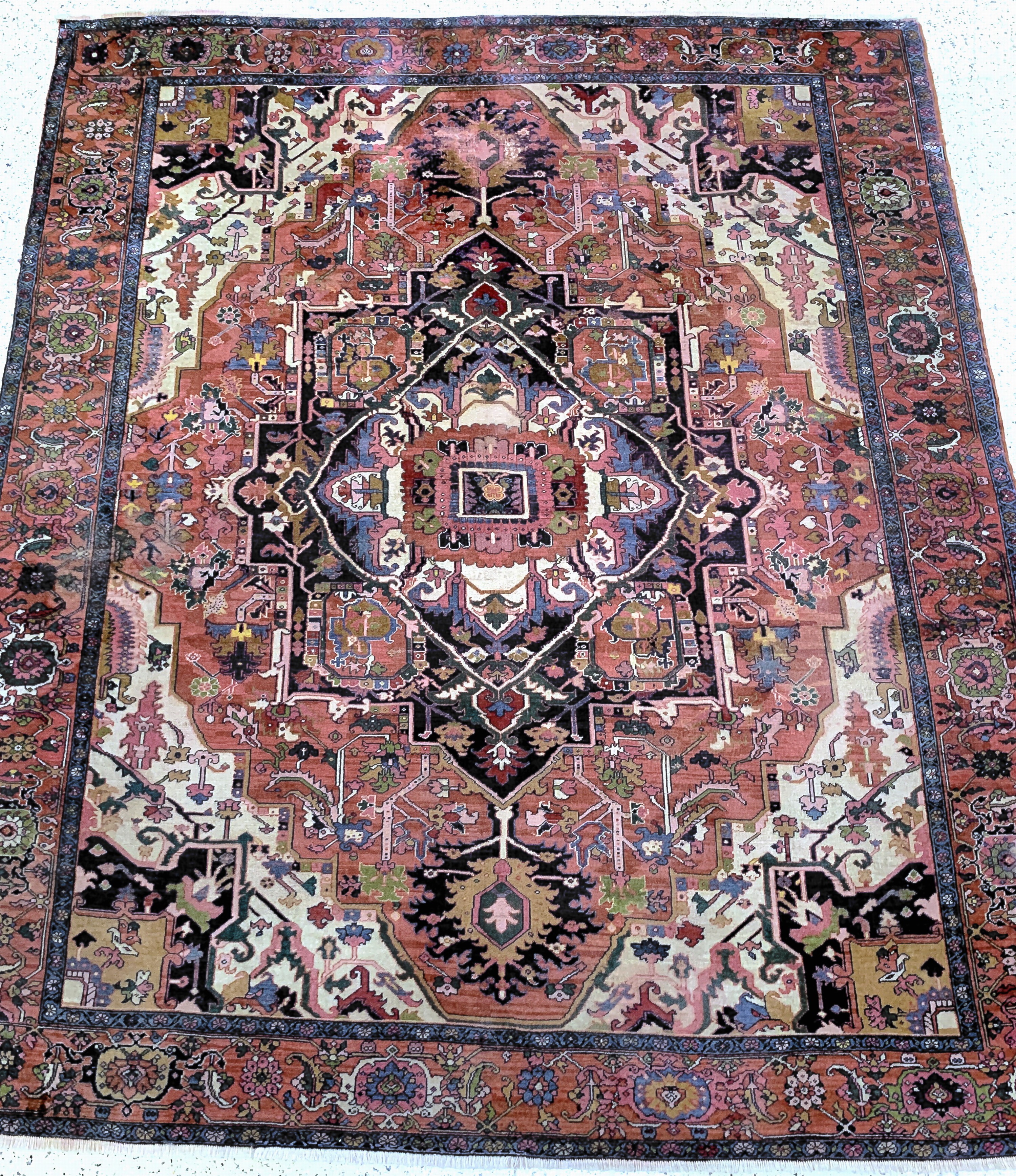 Image 27132887 - Kars antik, Türkei, um 1900, Wolle auf Wolle, ca. 395 x 330 cm, EHZ: 3(restauriert) ...