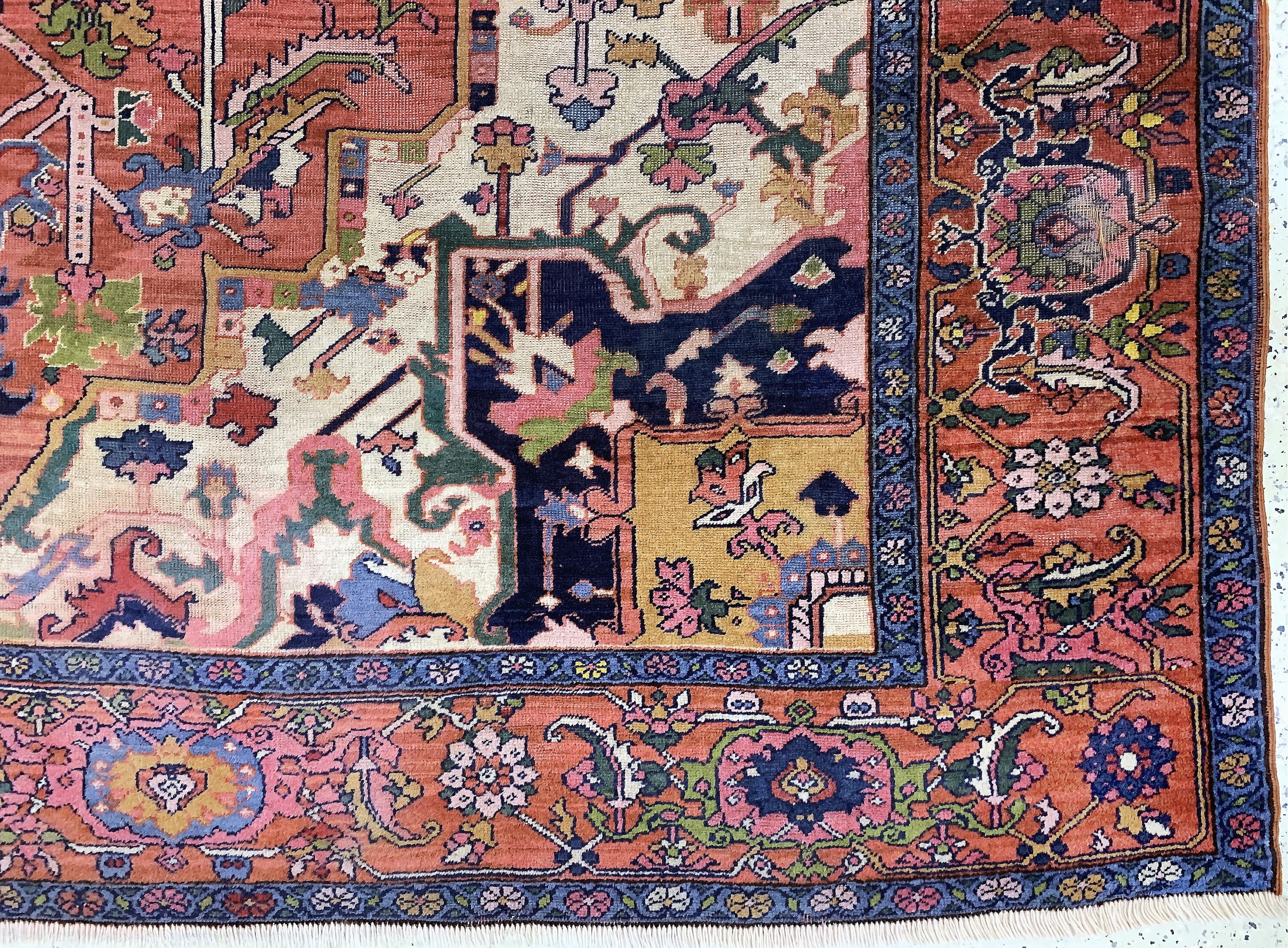 Detail a: Kars antik, Türkei, um 1900, Wolle auf Wolle, ca. 395 x 330 cm, EHZ: 3(restauriert)