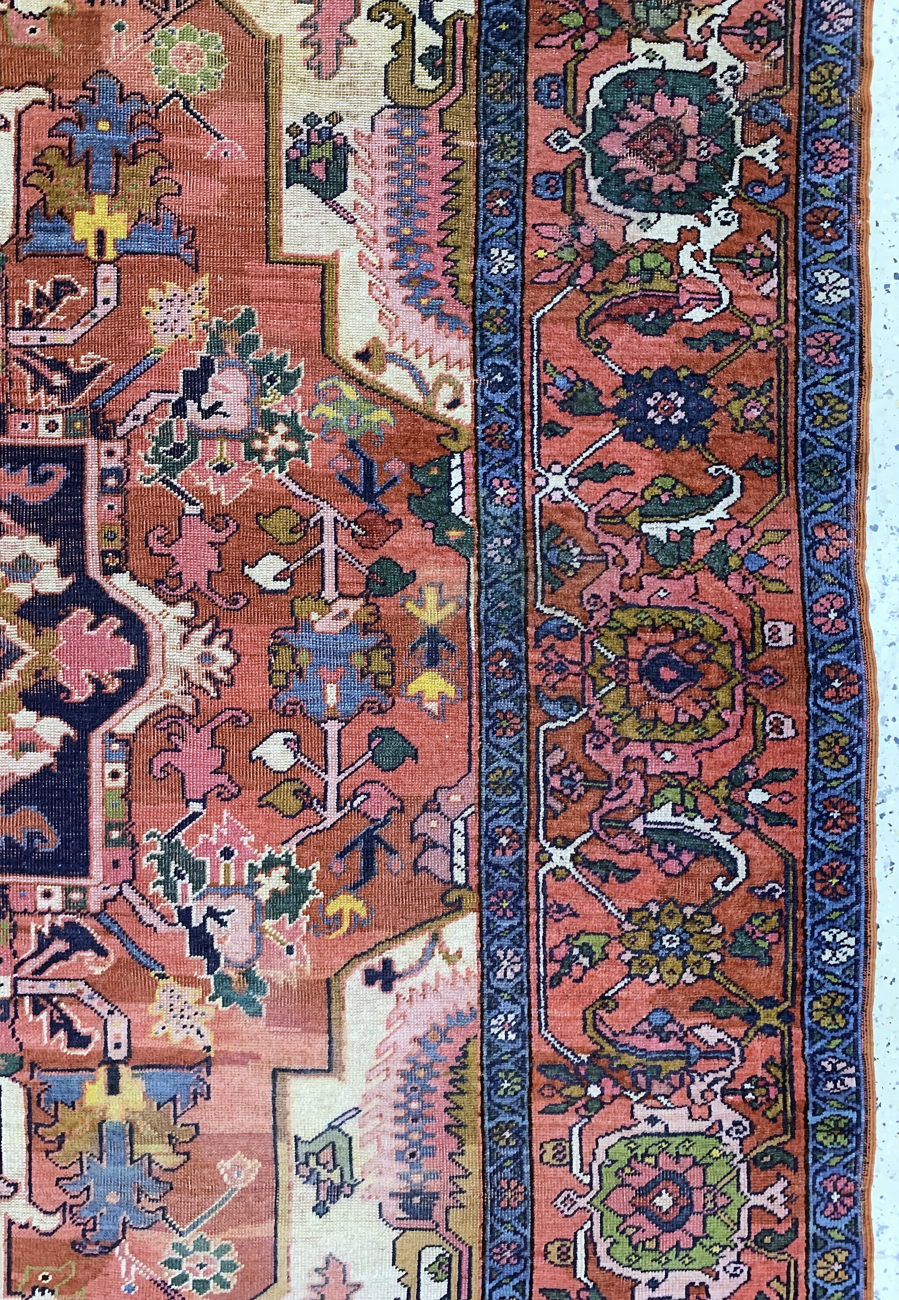 Detail e: Kars antik, Türkei, um 1900, Wolle auf Wolle, ca. 395 x 330 cm, EHZ: 3(restauriert)