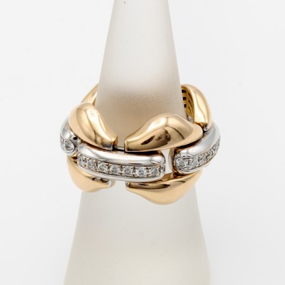 27132800a - Kettenring mit Brillanten, RG/WG 750/000, Brill. zus. ca. 0.64 ct feines Weiß/si1, ...