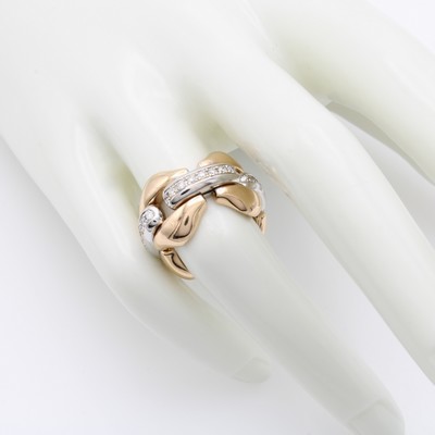 27132800b - Kettenring mit Brillanten, RG/WG 750/000, Brill. zus. ca. 0.64 ct feines Weiß/si1, ...