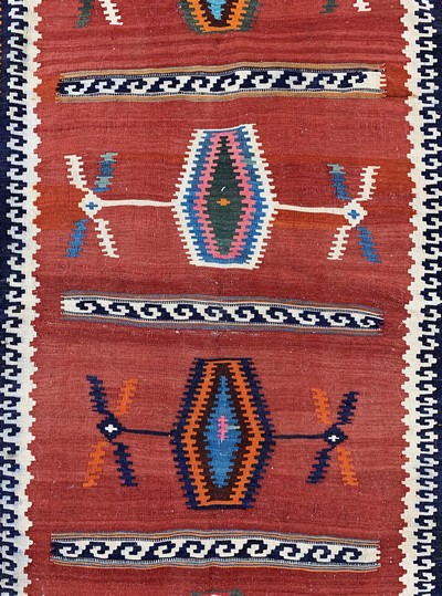 27132812e - Ghaschgai Kelim, Persien, Anfang 20.Jhd, Wolle auf Wolle, ca. 233 x 160 cm, verfärbt, ...