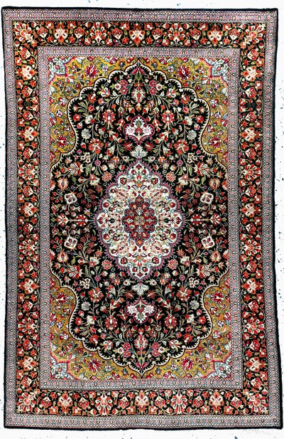Image Ghom Seide, Persien, Mitte 20.Jhd, reine Naturseide, ca. 160 x 105 cm, EHZ: 2 ...