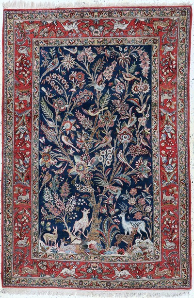 Image Qum cork, Persia, mid-20th century, corkwool on cotton, approx. 212 x 144 cm, condition: ...