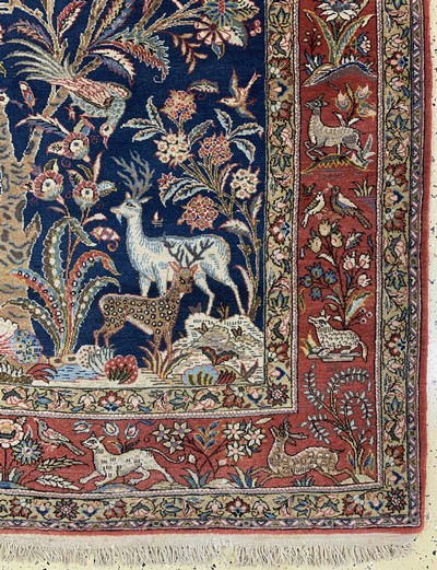 27132818a - Ghom Kork, Persien, Mitte 20.Jhd, Korkwolleauf Baumwolle, ca. 212 x 144 cm, EHZ: 2 ...