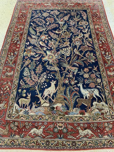 27132818f - Ghom Kork, Persien, Mitte 20.Jhd, Korkwolleauf Baumwolle, ca. 212 x 144 cm, EHZ: 2 ...