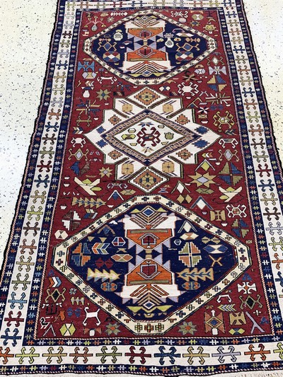 27132823d - Sumakh, Azerbaijan, Mitte 20.Jhd, Wolle aufWolle, ca. 185 x 112 cm, EHZ: 2 ...