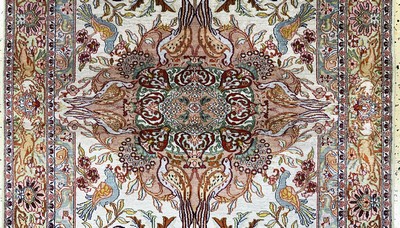 27132826c - Seiden Täbriz, Ägypten, Ende 20.Jhd, reine Naturseide, ca. 165 x 107 cm, EHZ: 2-3 ...