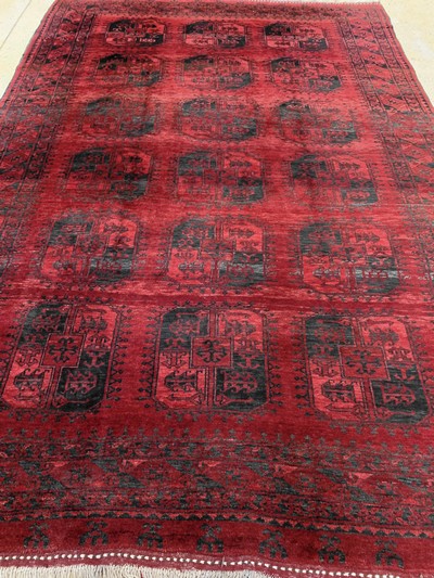 27132827c - Dolatabad, Afghanistan, Mitte 20.Jhd, Wolleauf Wolle, ca. 350 x 335 cm, EHZ: 2 ...