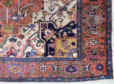 27132887a - Kars antik, Türkei, um 1900, Wolle auf Wolle, ca. 395 x 330 cm, EHZ: 3(restauriert) ...