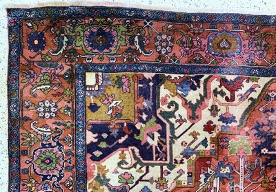 27132887g - Kars antik, Türkei, um 1900, Wolle auf Wolle, ca. 395 x 330 cm, EHZ: 3(restauriert) ...