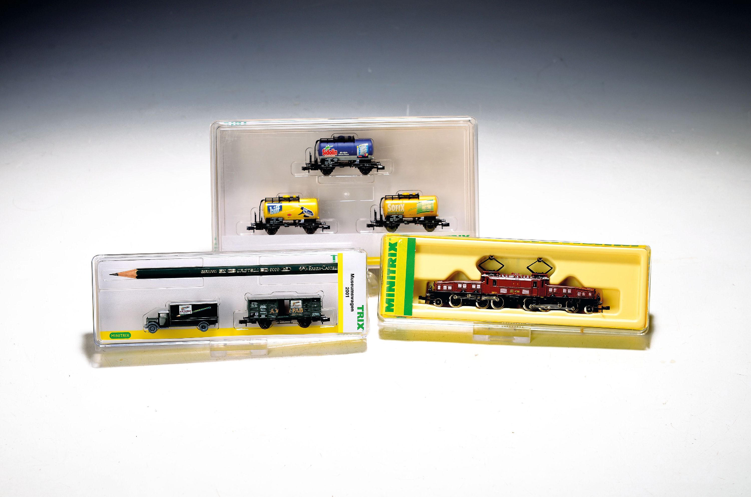 Image 27132945 - Mixed lot of model railways, N gauge, Minitrix, 9 locomotives: electric locomotive ...