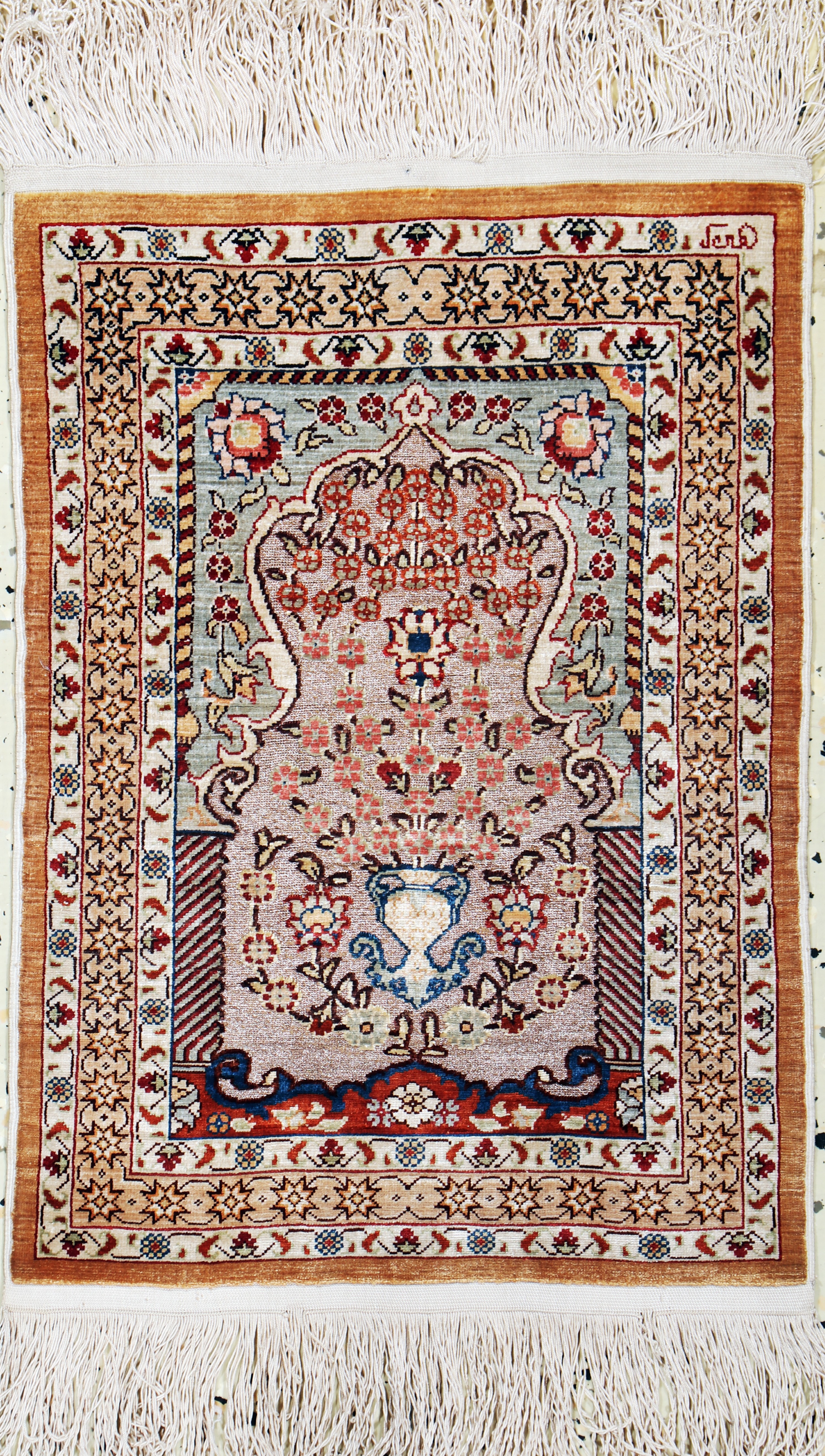 Image 27132949 - Hereke Seide, signiert, Türkei, Ende 20.Jhd, reine Naturseide(Metallbroschiert), ca. ...