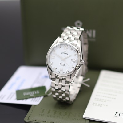Image TITONI Airmaster unworn wristwatch reference 83909S-063, Switzerland, self winding, ...